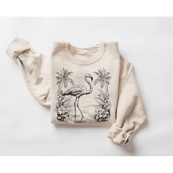 Flamingo Sweatshirt, Tropical Bird Sweater, Wildlife Crewneck, Outdoor Adventure Shirt, Bird Lover 524 Tshirt All Size S-5XL