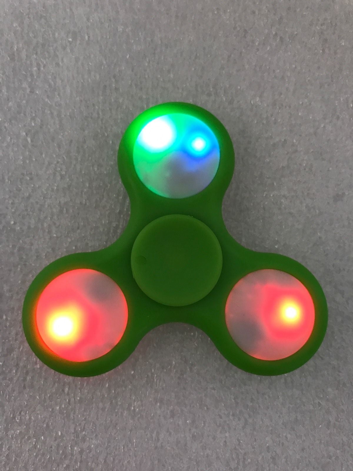 Light Up Color Flashing LED Fidget Spinner Tri-Spinner Hand Spinner Finger  Spinner Toy Stress Reducer for Anxiety and Stress Relief - Green