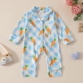 thumbnail image 2 of Hessimy Newborn Baby Girl Golf Outfit Smocked Golf Cart Bubble Romper Ruffle Onesie Bodysuit Infant Summer Clothes(Blue, 2 of 9