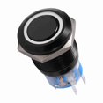thumbnail image 3 of Interruptor De Botón Impermeable Negro Autoblocante LED De 12-24V 19 Mm Con Terminales De Cobre, Duradero E Impermeable, 3 of 7