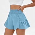 thumbnail image 6 of Admvng Shorts for Women Solid Breathable High Waisted Yoga Running Shorts, 6 of 7