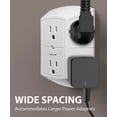 thumbnail image 4 of Fosmon 6 Outlet Grounded Wall Tap Power Adapter 3 sided - 125VAC 15A - White - 2 Pack, 4 of 5