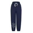 thumbnail image 4 of WXLWZYWL Womens Casual Pants Wide Leg Baggy Tapered Capri Drawstring Elastic Waist Ankle Trousers with Pockets, 4 of 4