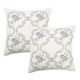 thumbnail image 6 of Home Soft Things Embroidery Canvas Throw Pillow Cover Pillow Case 2 Piece Set - Rose - Lilac - 20" x 20", 6 of 7