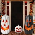 thumbnail image 6 of Halloween Pumpkin Decorations 10 Inch Light Up White Jack O Lantern Decor Spooky Light Up Pumpkin for Indoor Outdoor Halloween Home and Porch Decor Single Pack, 6 of 6