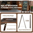 thumbnail image 2 of Double-Sided Magnetic Chalkboard 40"x20", Solid Pine Wood Freestanding Sandwich Board for Cafes, Restaurants, Weddings (Rustic Brown), 2 of 16