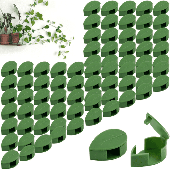 100PCS Plant Support Clips with Adhesive Stickers, Self-Adhesive Vine Wall Clips for Climbing Plants, Indoor Outdoor Plant Fixing Holders for Vines, Flowers, Cables