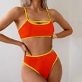 thumbnail image 2 of UTSJKR Two Piece Swimsuit for Women High Waist Bathing Suit Bottom Full Coverage Swimsuit 2 Piece High Cut Swim Suits Orange XL, 2 of 7