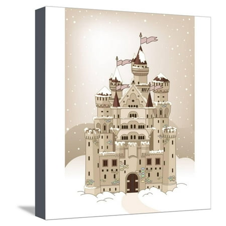 - Magic Fairy Tale Winter Princess Castle. Raster Version. Stretched Canvas Print Wall Art By Dazdraperma