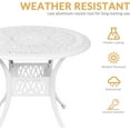 thumbnail image 6 of W WARMHOL 3-Piece Outdoor Patio Dining Set, All-Weather Cast Aluminum Patio Furniture Set for Backyard Garden Deck with 2 Cushioned Chairs and 35.2" Round Table, 2" Umbrella Hole, White, 6 of 7