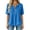Blue, variant on Womens Tops Solid Color Round Zipper Neck Loose Fit Pullover Short Sleeve Tee Shirts Summer Lightweight Breathable Technical Knit Fabric Blouse Blue S