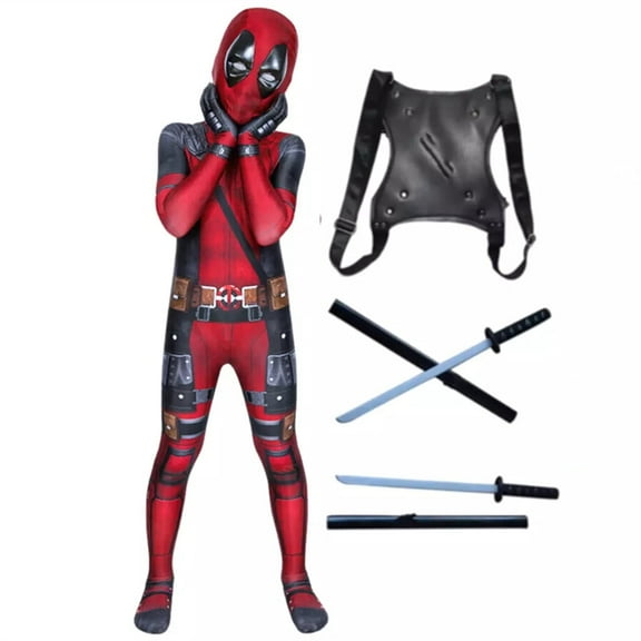 Superhero Onesie Halloween Outfit Clothing Superhero Outfit for Kids Halloween Party Great Gift for Kids, Outfit Jumpsuit Bodysuit Party Dress Up Performance Clothes Polyester, Boys Superhero Wine