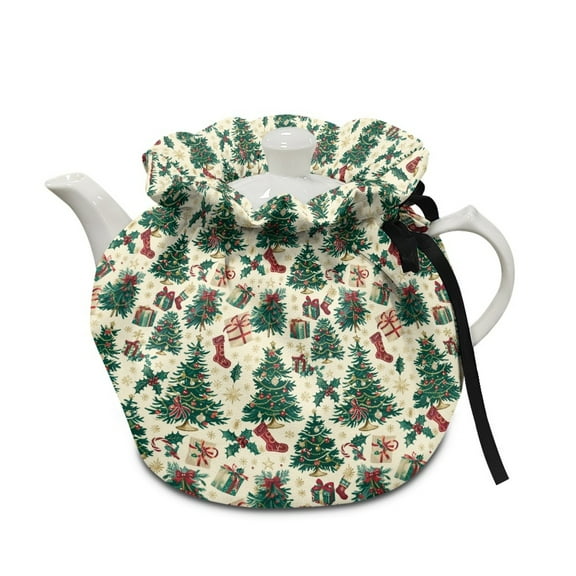 ZUXONGSY Christmas Tree Teapot Cover Tea Cosy for Small Teapot with Elastic Band Drawstring Xmas Decorative Dust Proof Teapot Cover Wear-Resistant Tea Cozy Xmas Decor