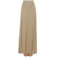 thumbnail image 2 of Made by Johnny Women's Solid Maxi Skirt with Elastic Waist Band XXL TAUPE, 2 of 5