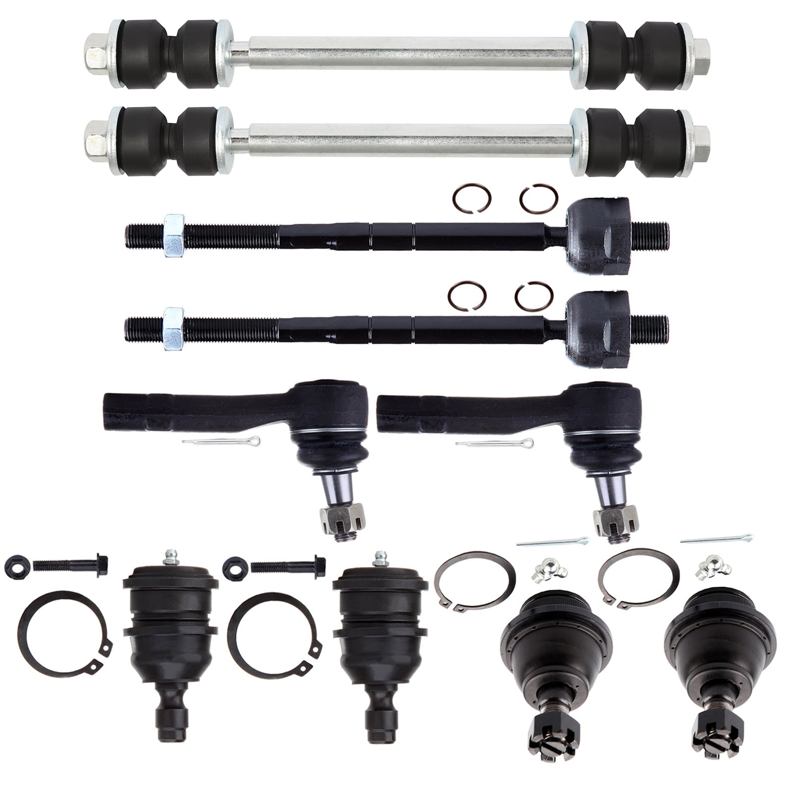 SCITOO 10pcs Suspension Kit Front Inner Tie Rod End Front Lower Ball