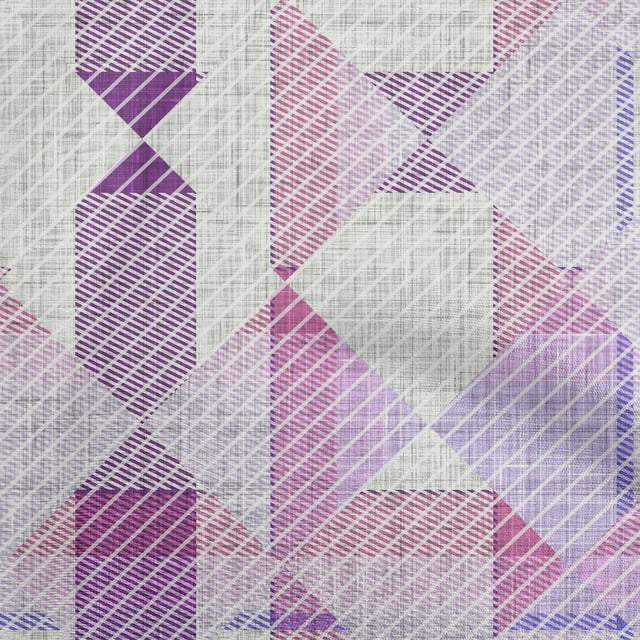 oneOone Polyester Spandex Violet Fabric Check Sewing Craft Projects Fabric Prints By Yard 56 Inch Wide