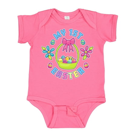 

Inktastic My 1st Easter with Eggs Easter Basket and Flowers Boys or Girls Baby Bodysuit