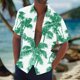 thumbnail image 1 of Blusa y camisa de manga corta con cuello vuelto Camisa casual para hombre Camisa de bolos vintage de manga corta Camisas de verano de playa cubana Camisa con botones Blusa para hombre Poliéster, 1 of 5