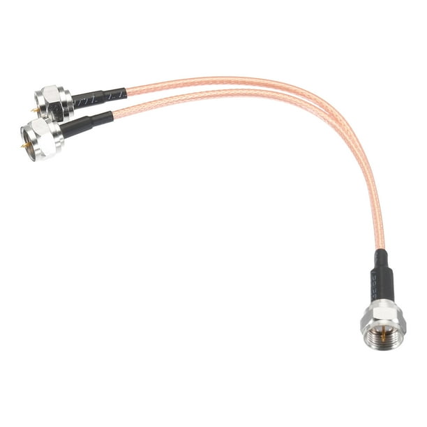 Adaptador Divisor Coaxial Uxcell RG6 3 Vías F Macho a 2 F Macho 6 pulgadas 75 Ohm para TV Video Reproductor de DVD Cable Coaxial RG316