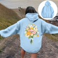 thumbnail image 4 of Women's Crewneck Hooded Sweatshirts Long Sleeve Hoodies Floral Printed Lightweight Casual Loose Fit Fashion Tops 2025 with Pocket, 4 of 7