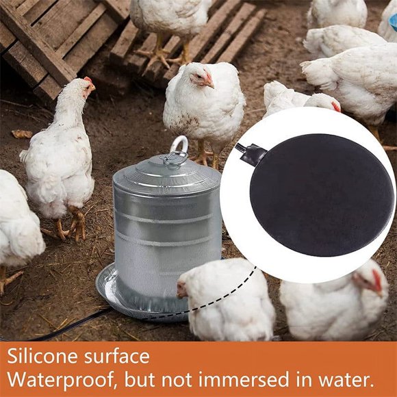 Openpig Poultry Waterer Heated Base, Chicken Water Heater for Winter Poultry Water Heater Base, Thermostat Safe Chicken Drinking Fountain Heater for Chicken Coop Accessories Pet Poultry Waterer Feed