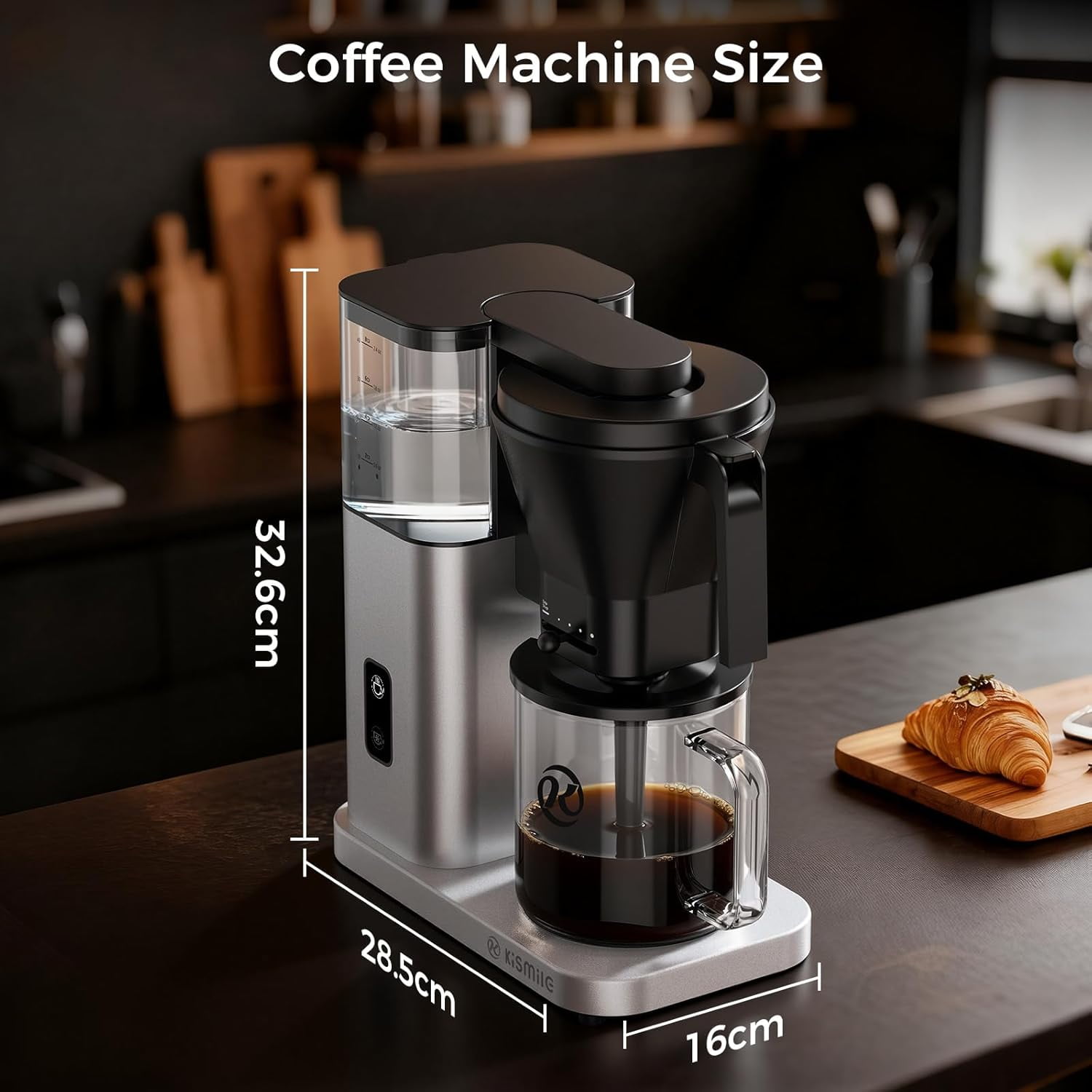 8 Cup Coffee Maker Machine with Pour Over, Cold Brew, 40 Min Keep Warm & Removable Water Tank