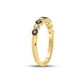 thumbnail image 3 of 10kt Yellow Gold Womens Round Brown Diamond Milgrain Dot Band Ring 1/8 Cttw, 3 of 4