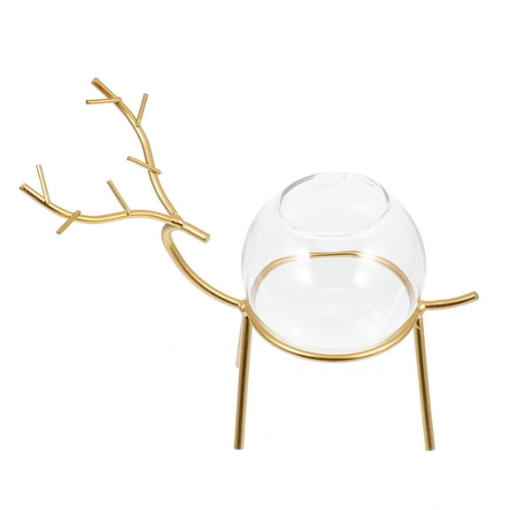 GOOHOCHY Golden Glass Vase for Decor Creative Flower Arrangement Safe and Odorless 7.5 Inches