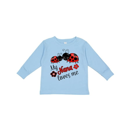 

Inktastic My Nana Loves Me with Cute Ladybugs Gift Toddler Boy or Toddler Girl Long Sleeve T-Shirt