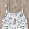 thumbnail image 6 of Herrnalise Toddler Girls Jumpsuit Pants One Piece Easter Bunny Print CuteRomper Playsuit Summer Outfits Clothes with Pocket Size 1-5T, 6 of 8