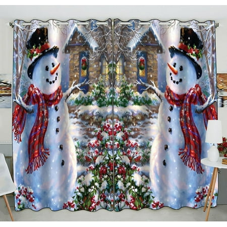 Gckg Snowman Xmas Santa, Snowman Curtains Kitchen