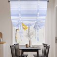 thumbnail image 4 of Tie Up Curtains for Windows Blue Stripes Valance Adjustable Balloon Curtain Classic Striped Lines Tie Up Shades for Kitchen Living Room Bedroom Privacy Curtain Drape 34x45 Inch, 4 of 9