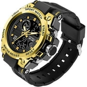 Yihou Men's Military Watch Outdoor Sports Electronic Watch Tactical Army Wristwatch LED Stopwatch Waterproof Digital Analog Watches