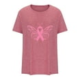 thumbnail image 5 of WREESH Breast Cancer Awareness T-Shirts For Women Trendy Pink Ribbon Butterfly Tops Basic Short Sleeve Round Neck Tees Casual Loose Fit Blouses Pink, 5 of 5