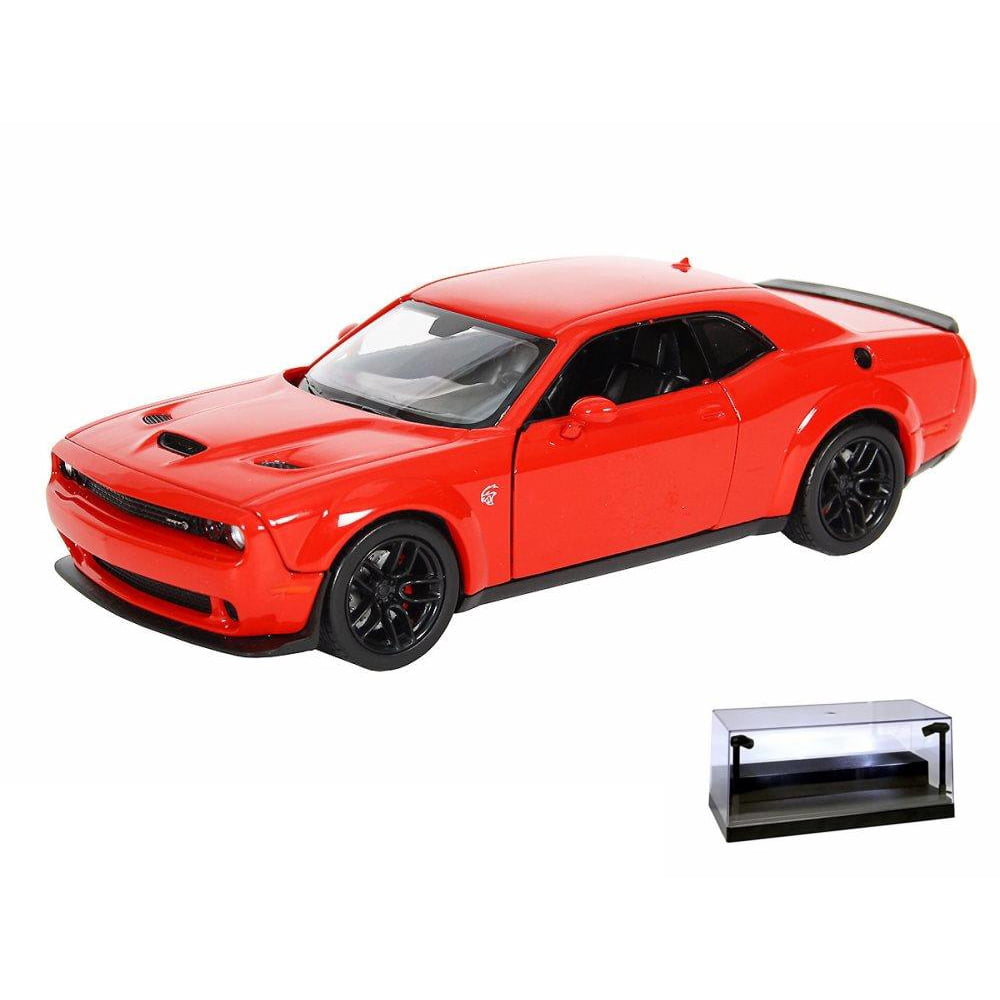 Diecast Car w/LED Display Case 2018 Dodge Challenger SRT Hellcat
