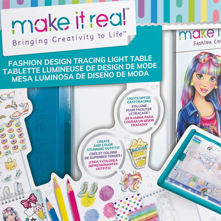 Make It Real: Fashion Design Tracing Light Table - 8 Piece Kit
