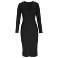 thumbnail image 5 of ClodeEU Women's Sexy Blazer Collar Bodycon Dress,Slim Pencil Skirt Dress ,Work Dresses Business Outfits Black,Womens Plus M, 5 of 6