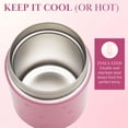 thumbnail image 3 of Frasco para comida Paris Hilton de acero inoxidable 470mL rosa con diseño de corazón, 3 of 7