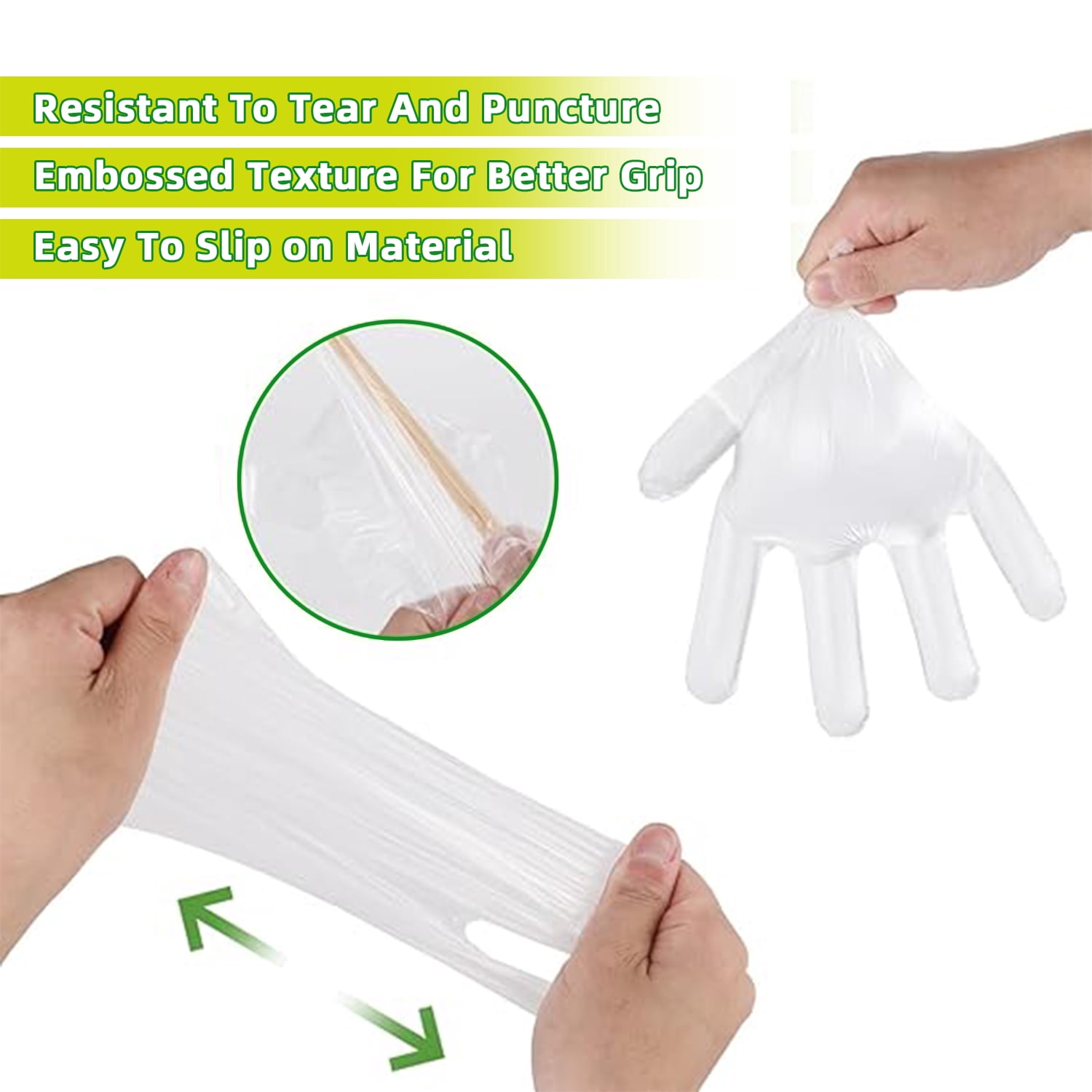 1000Pcs Food Prep Gloves Disposable, Clear Plastic Gloves Food Grade Waterproof, Oil-Resistant, Ambidextrous, Safe for Kitchen Cooking, Food Handling(S Size)