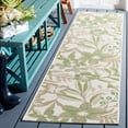 thumbnail image 2 of Safavieh Courtyard Gladwin Botanical Indoor/Outdoor Runner Rug, Ivory/Green, 2'3" x 8', 2 of 10