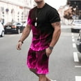 thumbnail image 1 of UVEASISHA Mens Summer Outfits Set,Men Short 2 Piece Tracksuits Gradient Tie Dye Print Short Sleeve Muscle Gym Workout Athletic Sports Suits Sets Purple, 1 of 5