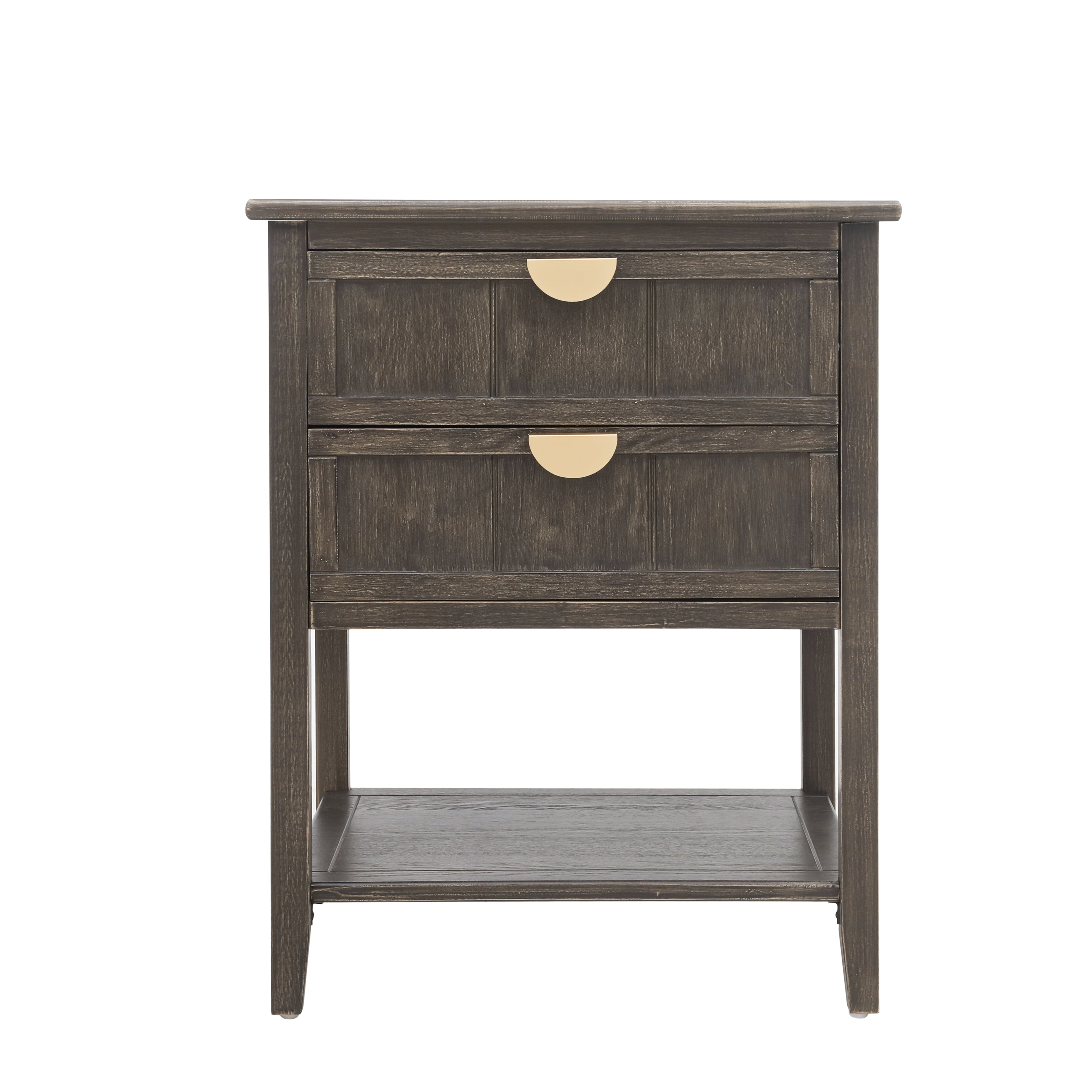 Resenkos Farmhouse Nightstand for Bedroom with 2 Drawers, Metal Handle Storage Bedside End Table, Olive Green Finish Resenkos Farmhouse Nightstand for Bedroom with 2 Drawers, Metal Handle Storage Bedside End Table, Olive Green Finish