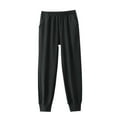 thumbnail image 2 of Antinious Women Solid Color Warm Casual Cuffed Sleep Pants with Pockets Outer Pants,Fall Winter Savings!Women Home Trousers,Fall Pajamas Women&nbsp;Pants,Black,L, 2 of 3
