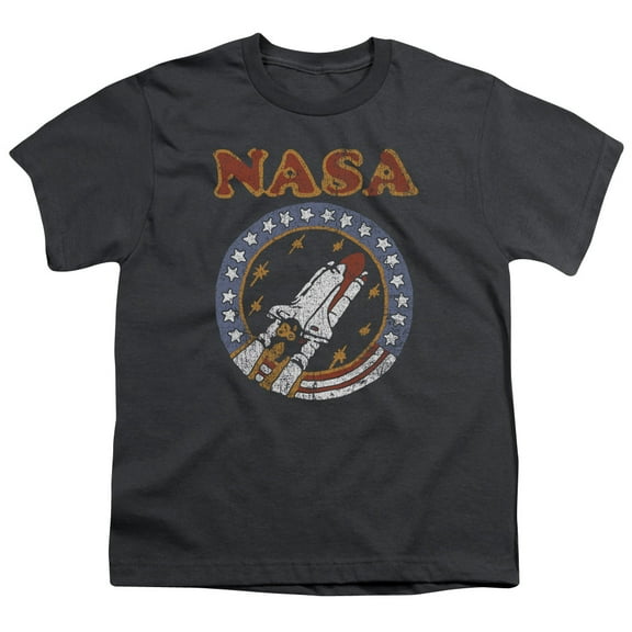 Nasa Retro Shuttle Youth 18/1 T-Shirt Charcoal