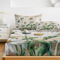 thumbnail image 6 of Twin Sze Fitted Sheet Set - White Daisy 2 Piece Bedding Sets 16" Deep Pocket Fitted Sheet with 1 Pillowcase, Vintage Botanical Spring Floral Summer Brushed Microfiber Hotel Luxury Bed Sheets, 6 of 9