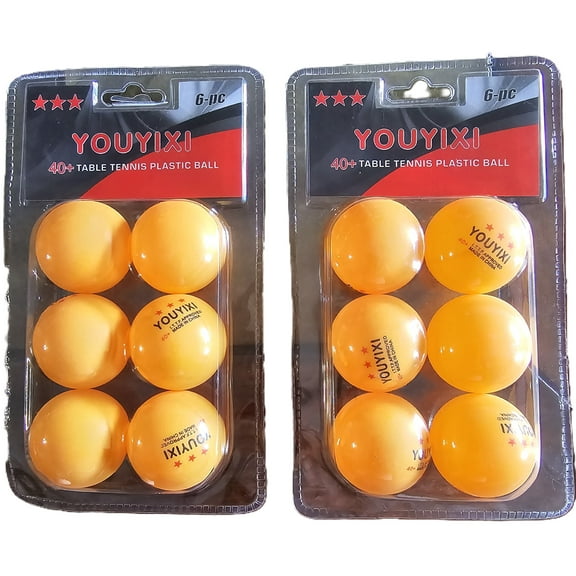 Youyixi Table Tennis Plastic Ball Yellow 6-pc 2 Pack
