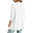 thumbnail image 4 of Dwellite Cotton Linen Cardigan for Women Lightweight V Neck Classic Button Front Breathable Stretch Relaxed Fit Casual White S, 4 of 6