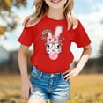 thumbnail image 2 of Hihipz Toddler Girl's Easter T Shirt Girls Print Tshirt Casual Loose Round Neck Short Sleeve Soft Playwear Tee Tops,Sizes 3-4T, 2 of 4