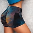 thumbnail image 4 of Balery Moonlit Night Sky Wolf Pantalones cortos de entrenamiento estampados para mujer, sin costuras, ajustados, para gimnasio, yoga, correr, deportes, ejercicio activo, fitness.-Small, 4 of 8