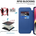 thumbnail image 5 of Allytech Wallet Case for iPhone 14 with Card Slots & Lens Protector, Compatible with MagSafe, Slim Shockproof Anti-Scratch Clear Back Panel [RFID Blocking] Case - Darkblue, 5 of 7